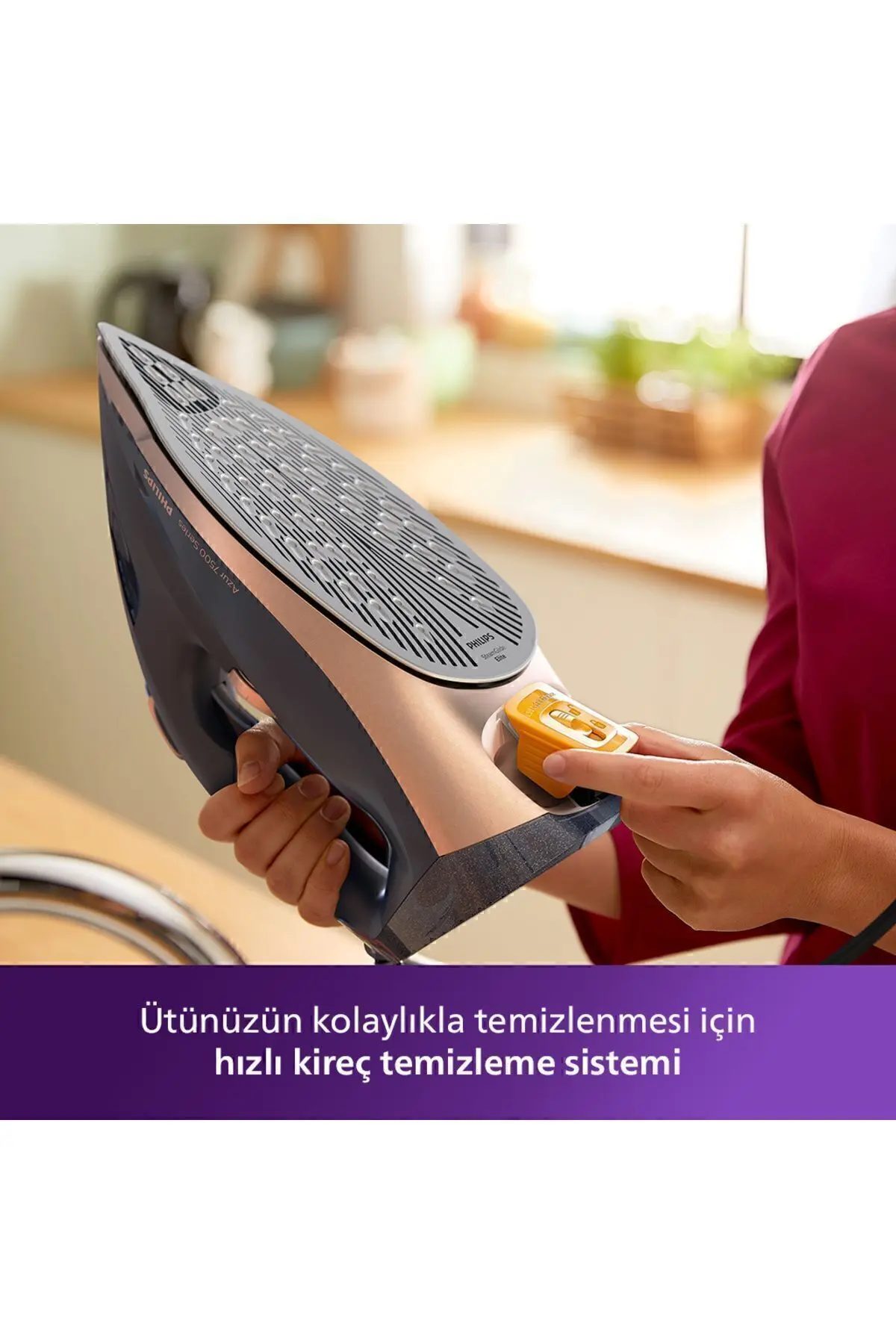 7500 Serisi Azur Buharlı Ütü 3200W, 55g/dk Sürekli Buhar, 260g Şok Buhar, DST7510/80