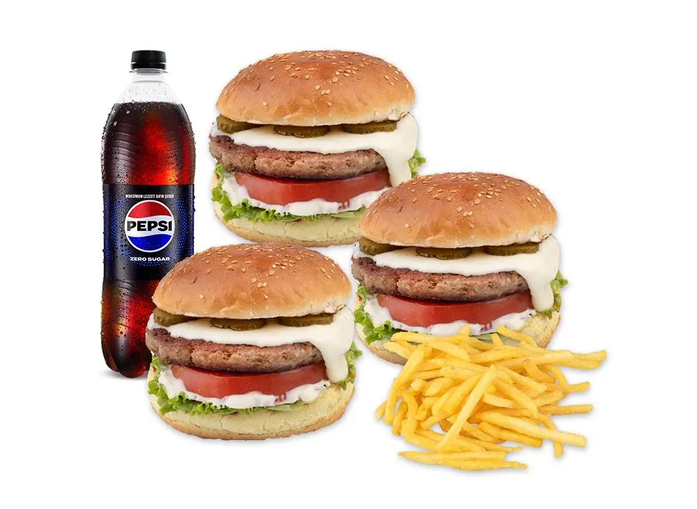 3'lü İso Cheeseburger Menü