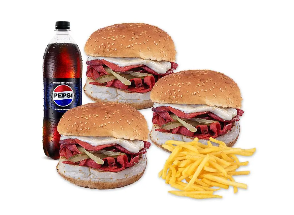 3'lü Eritme İso Burger Menü