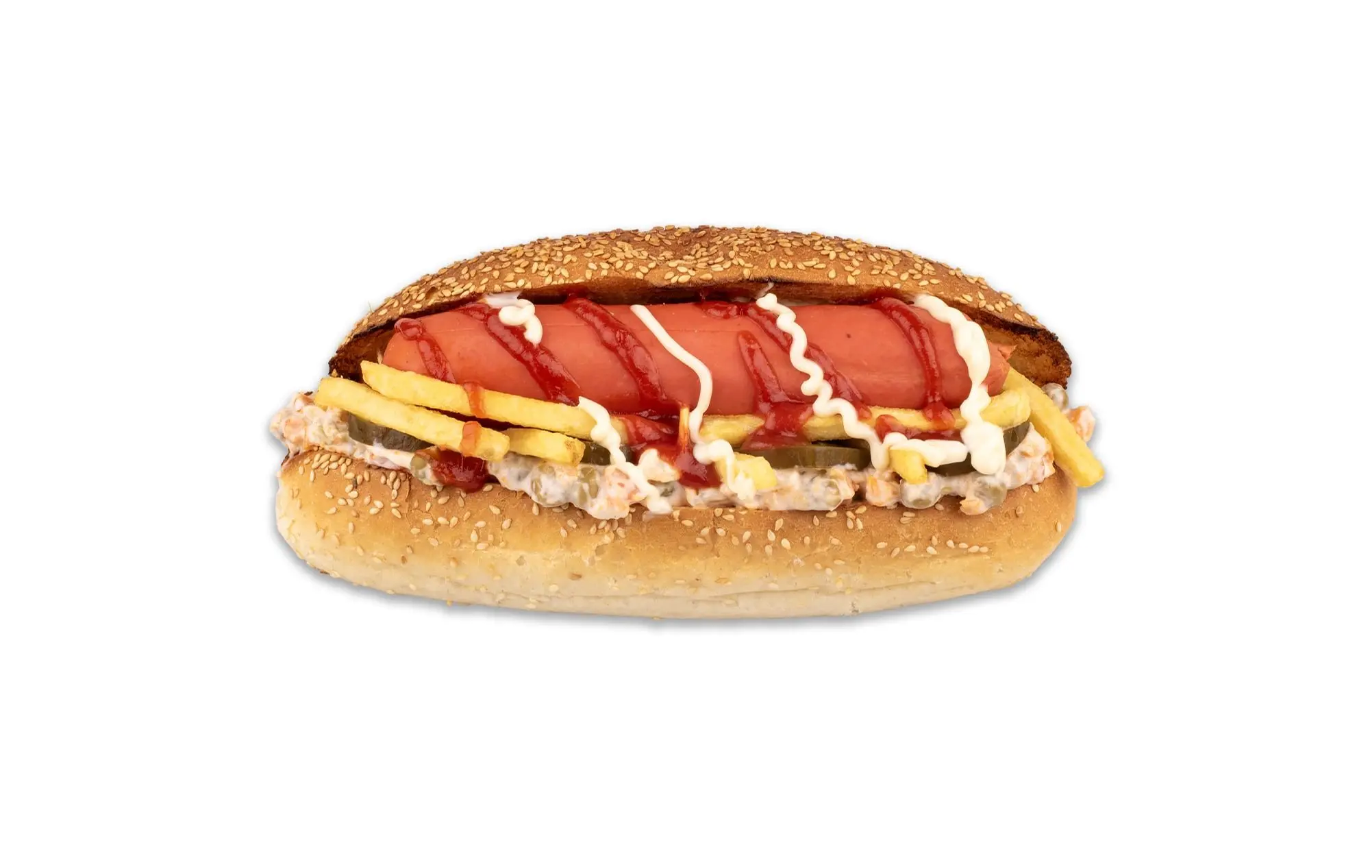 Rus Salatalı Sosisli Patatesli Sandviç