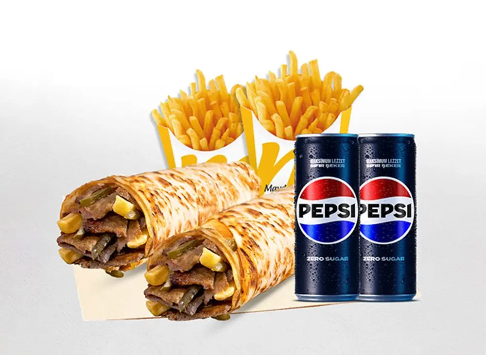 2'li Et Döner Medium Dürüm Menü