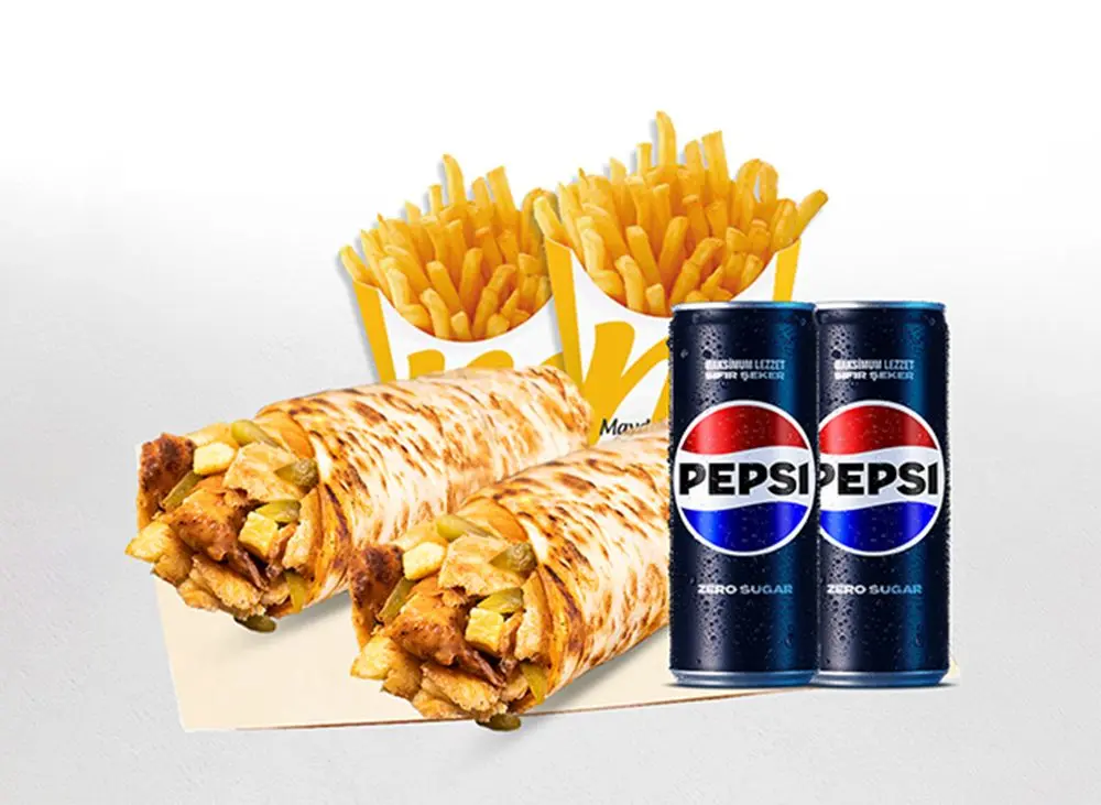 2'li Tavuk Döner Medium Dürüm Menü