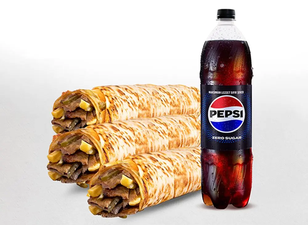3'lü Et Döner Large Dürüm Menü